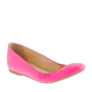 J.Crew Cece Ballet Flats Neon Pink Size 9.5